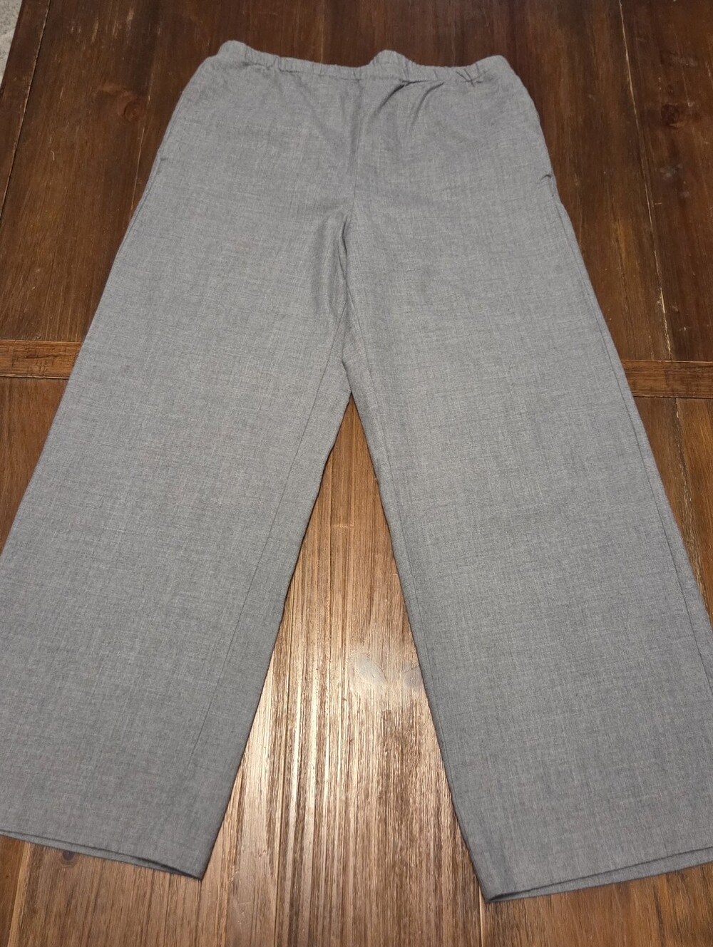 Banana Republic Pull On Wide Leg Wool Flannel Pants Gray High Rise Lounge Large